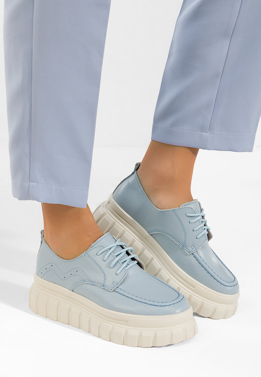 Scarpe basse donna pelle Camya blu
