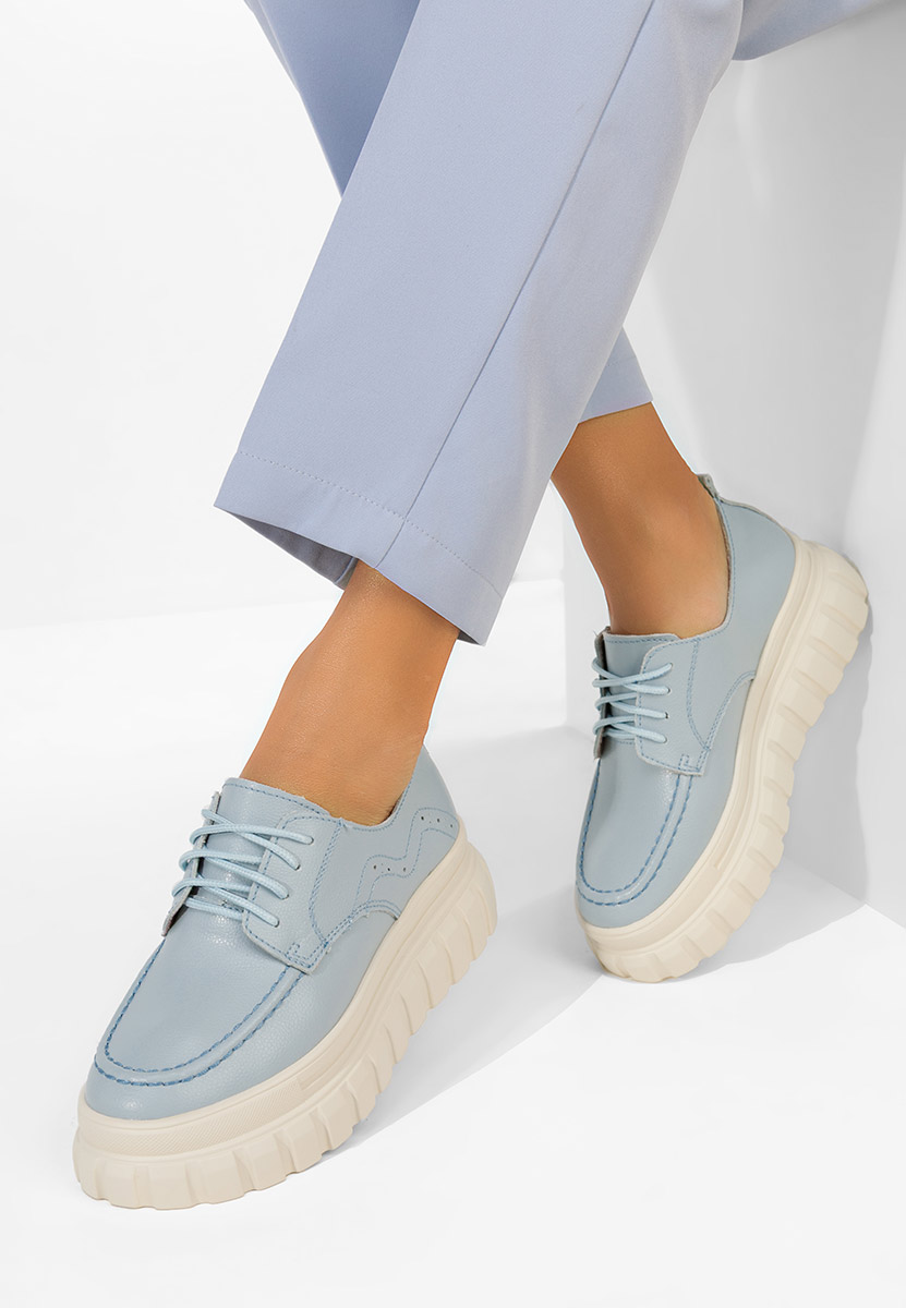 Scarpe basse donna pelle Camya blu
