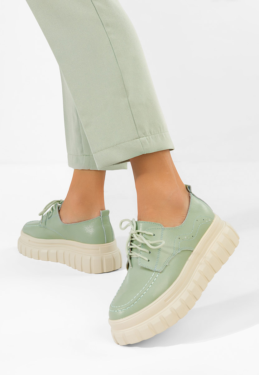 Scarpe basse donna pelle Camya verdi
