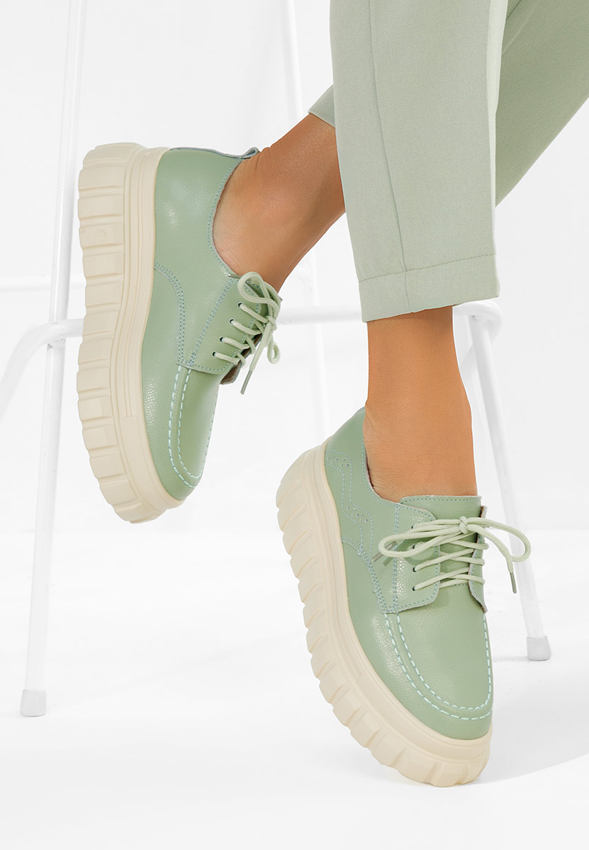 Scarpe basse donna pelle Camya verdi