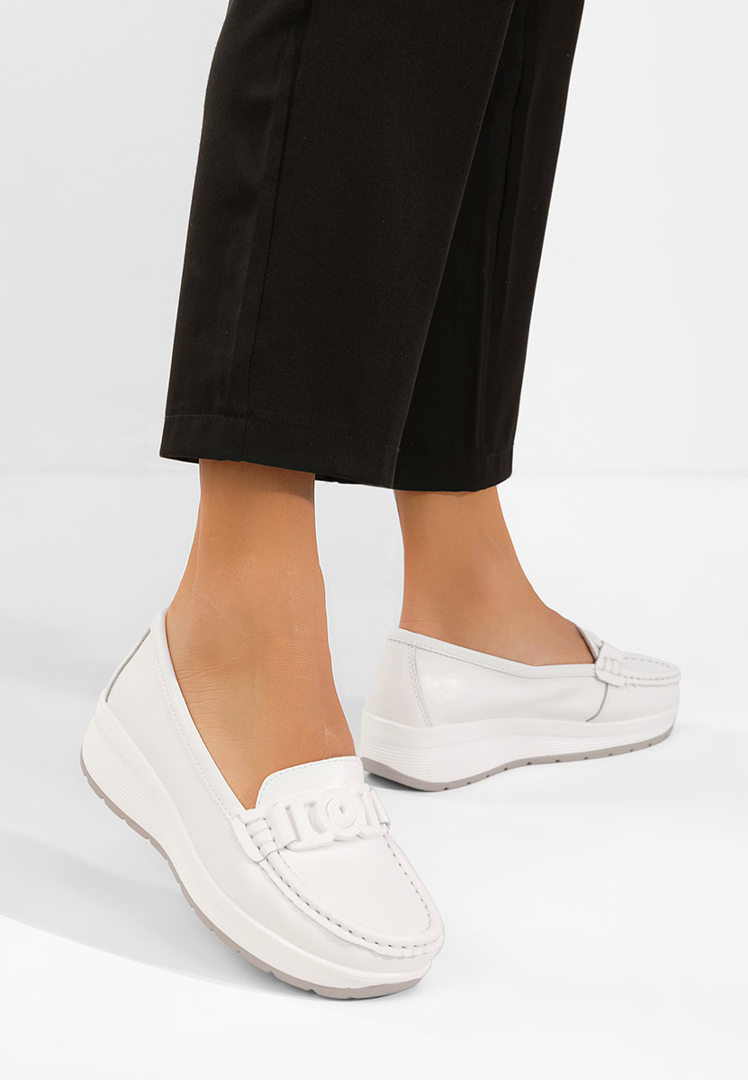 Mocassini pelle Gabielia bianchi