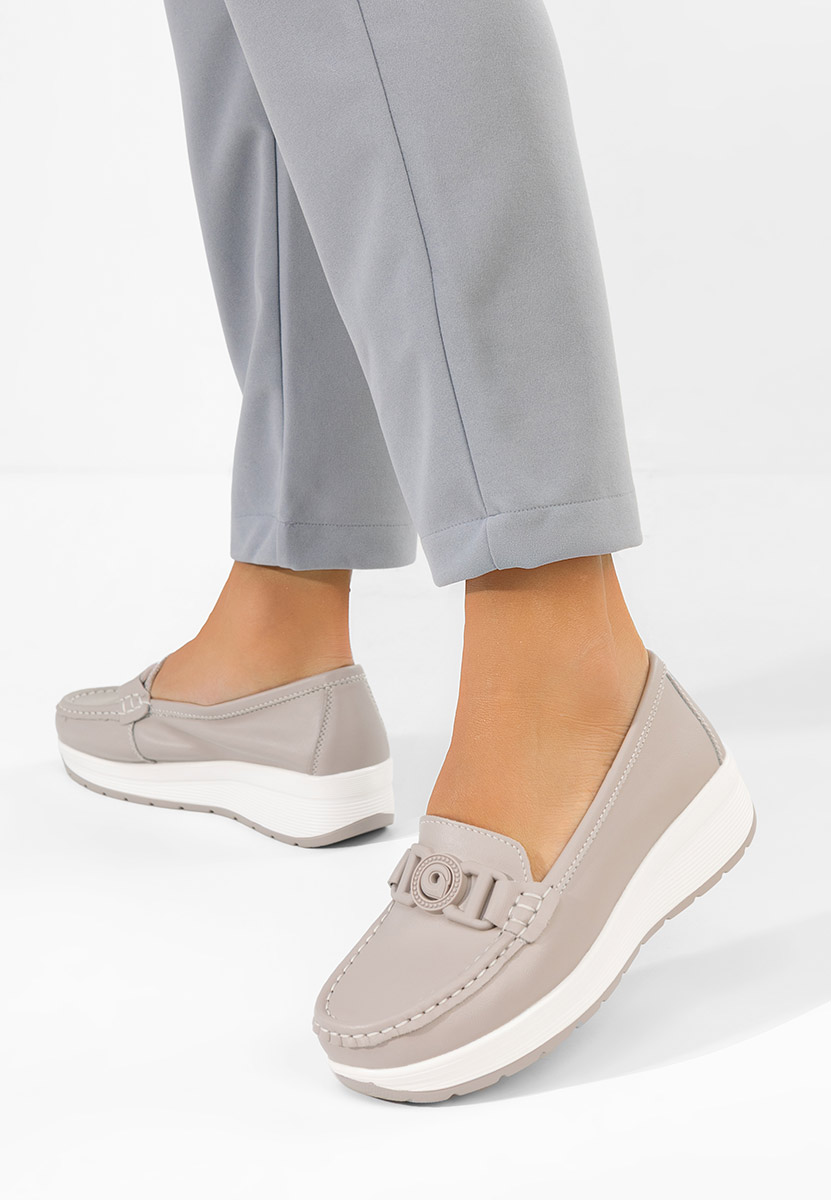 Mocassini pelle Gabielia grigio