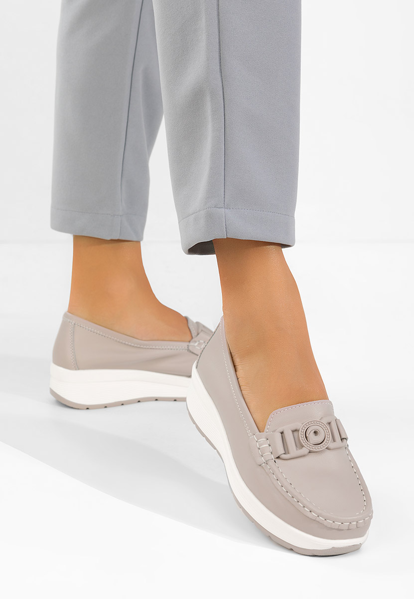 Mocassini pelle Gabielia grigio