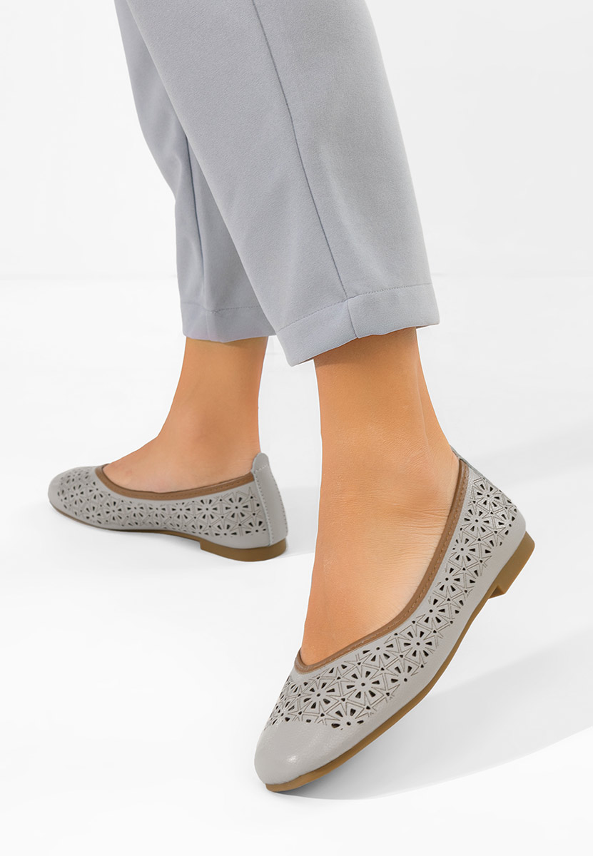 Ballerine pelle Verioma grigio