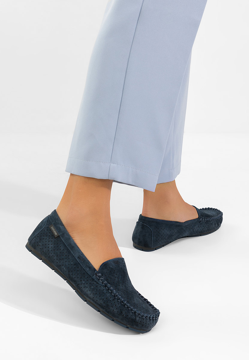 Mocassini donna pelle Sareia blu marine