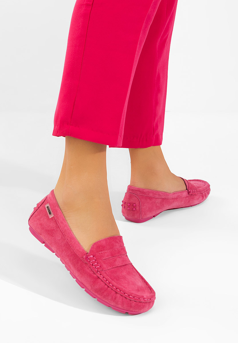 Mocassini donna pelle Dionesia fucsia