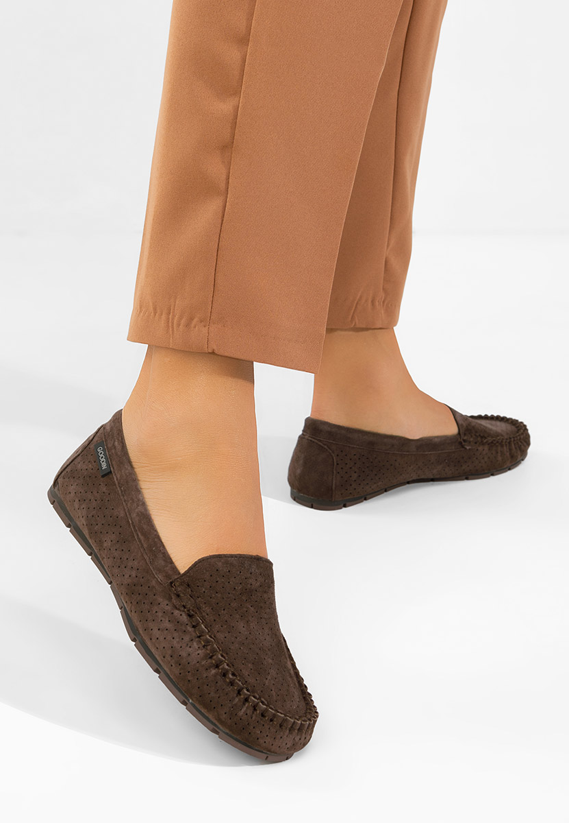 Mocassini donna pelle Sareia marrone