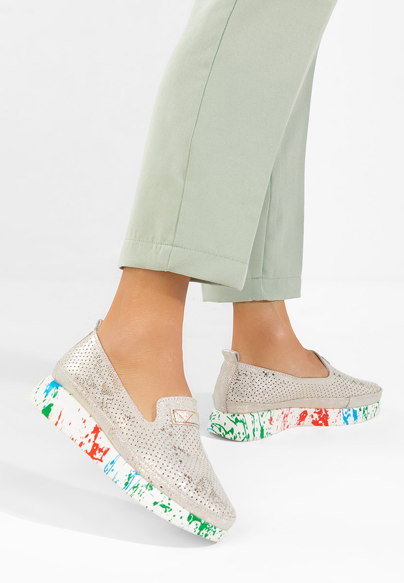 Mocassini donna pelle Raffelia grigio