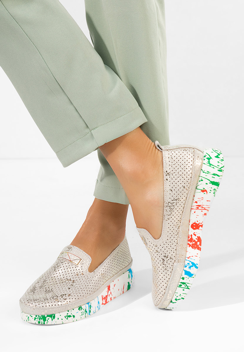 Mocassini donna pelle Raffelia grigio