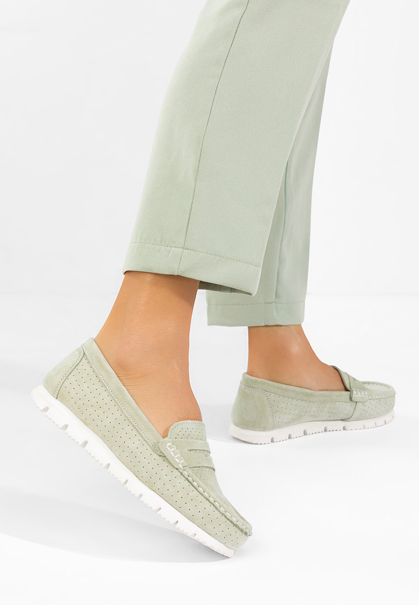 Mocassini donna pelle Valerimia verdi