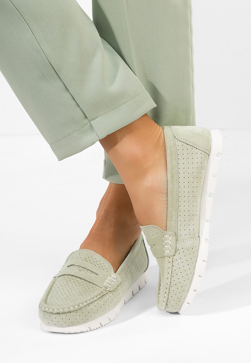 Mocassini donna pelle Valerimia verdi