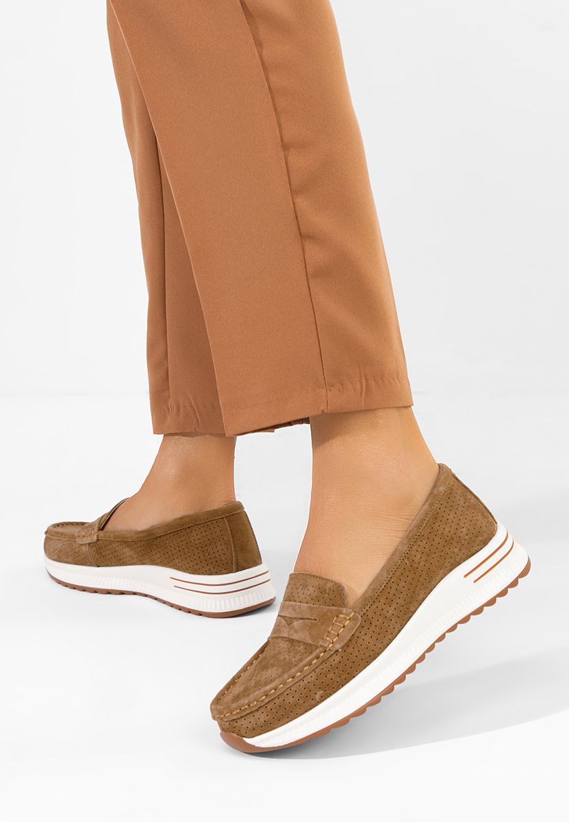 Mocassini donna pelle Seliona marrone