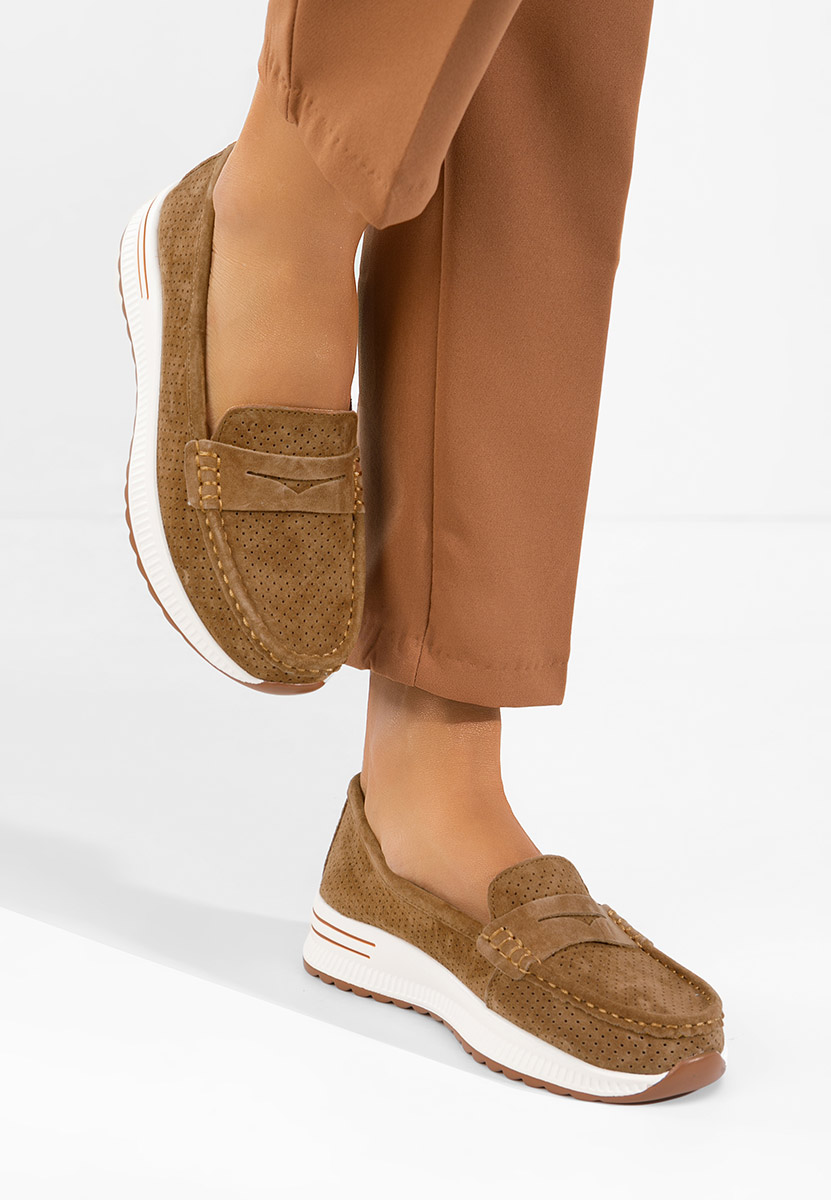 Mocassini donna pelle Seliona marrone