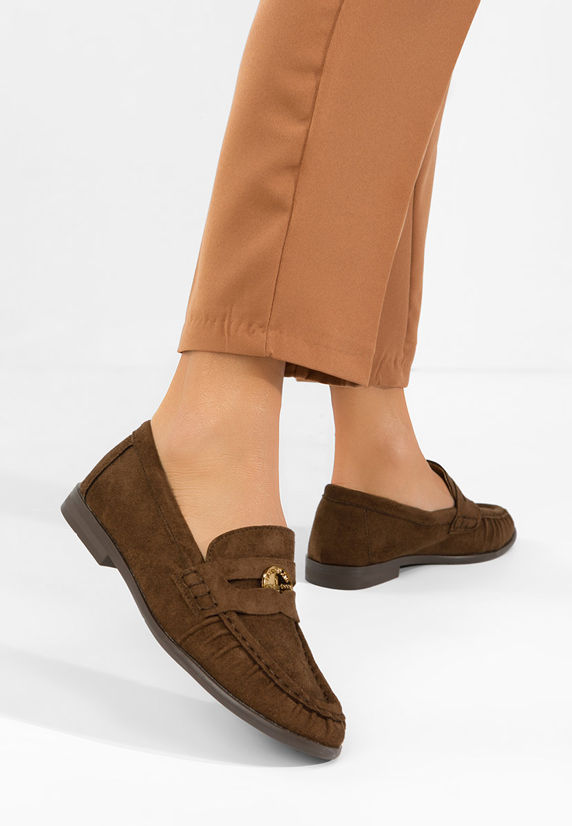 Mocassini donna pelle Henaria marrone