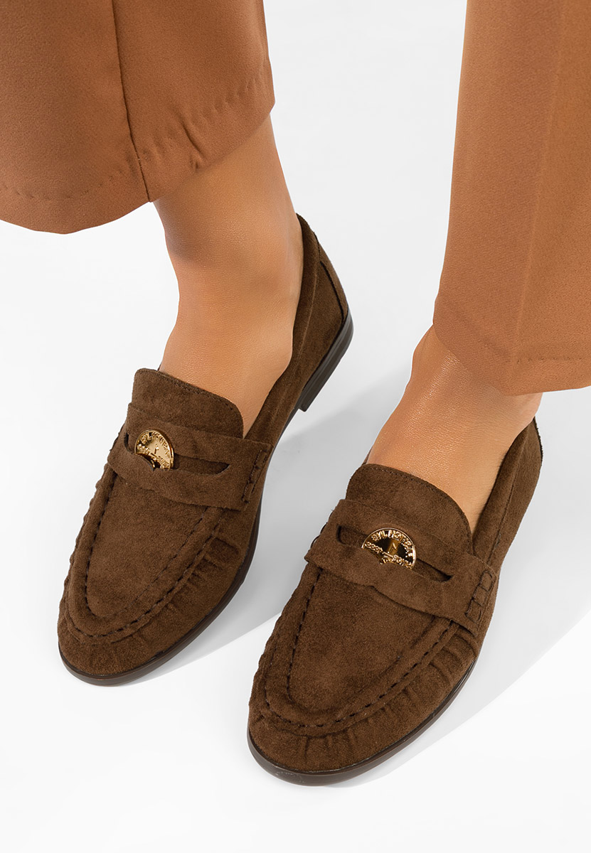 Mocassini donna pelle Henaria marrone