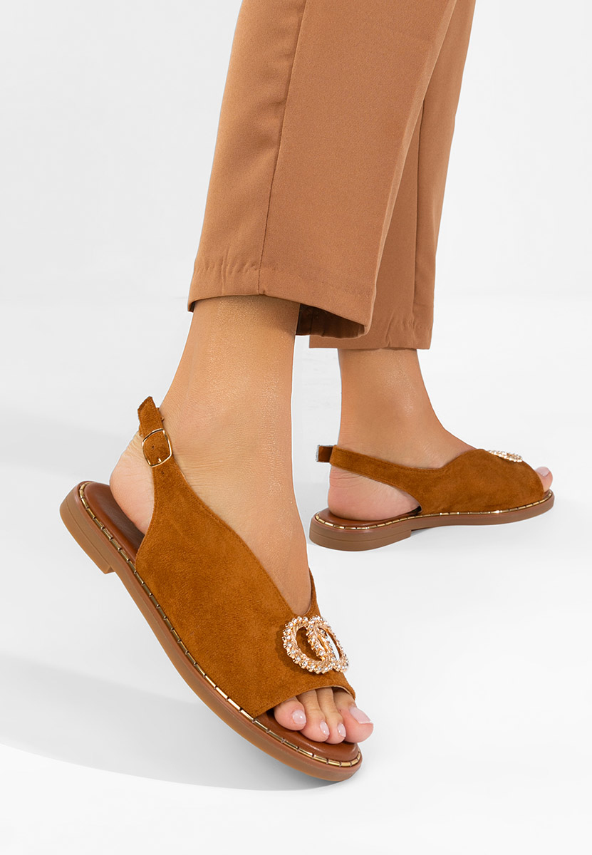 Sandali bassi eleganti Olivera camel