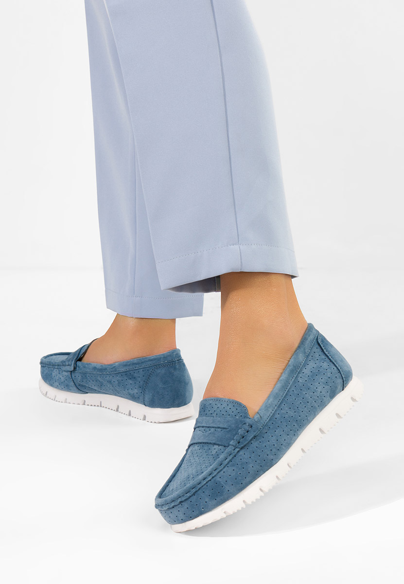 Mocassini donna pelle Valerimia blu marine