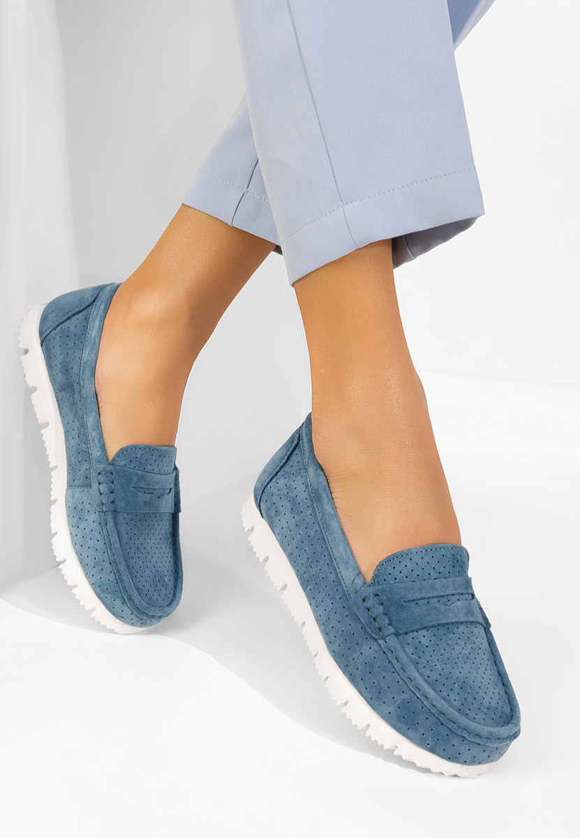 Mocassini donna pelle Valerimia blu marine