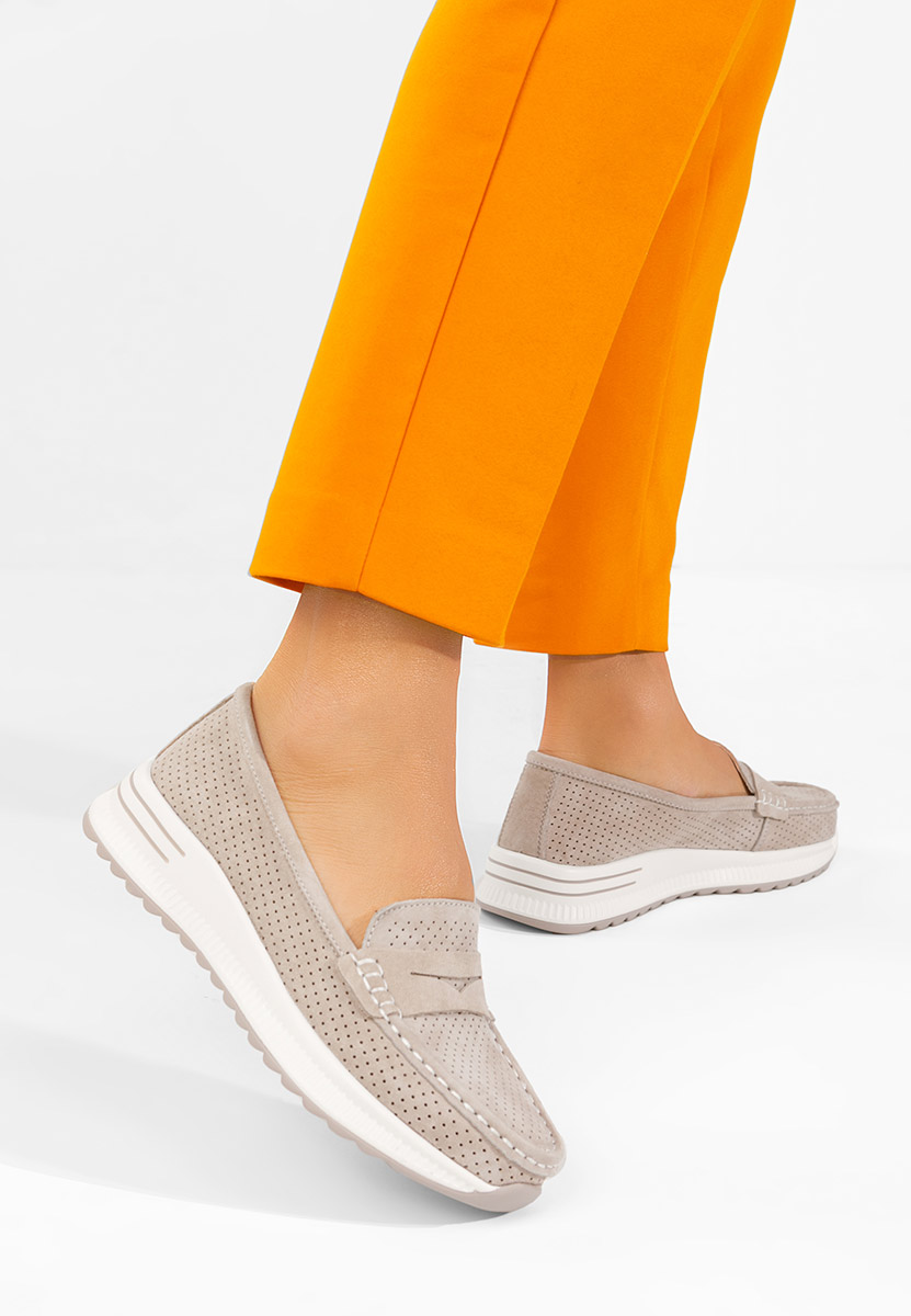 Mocassini donna pelle Seliona beige