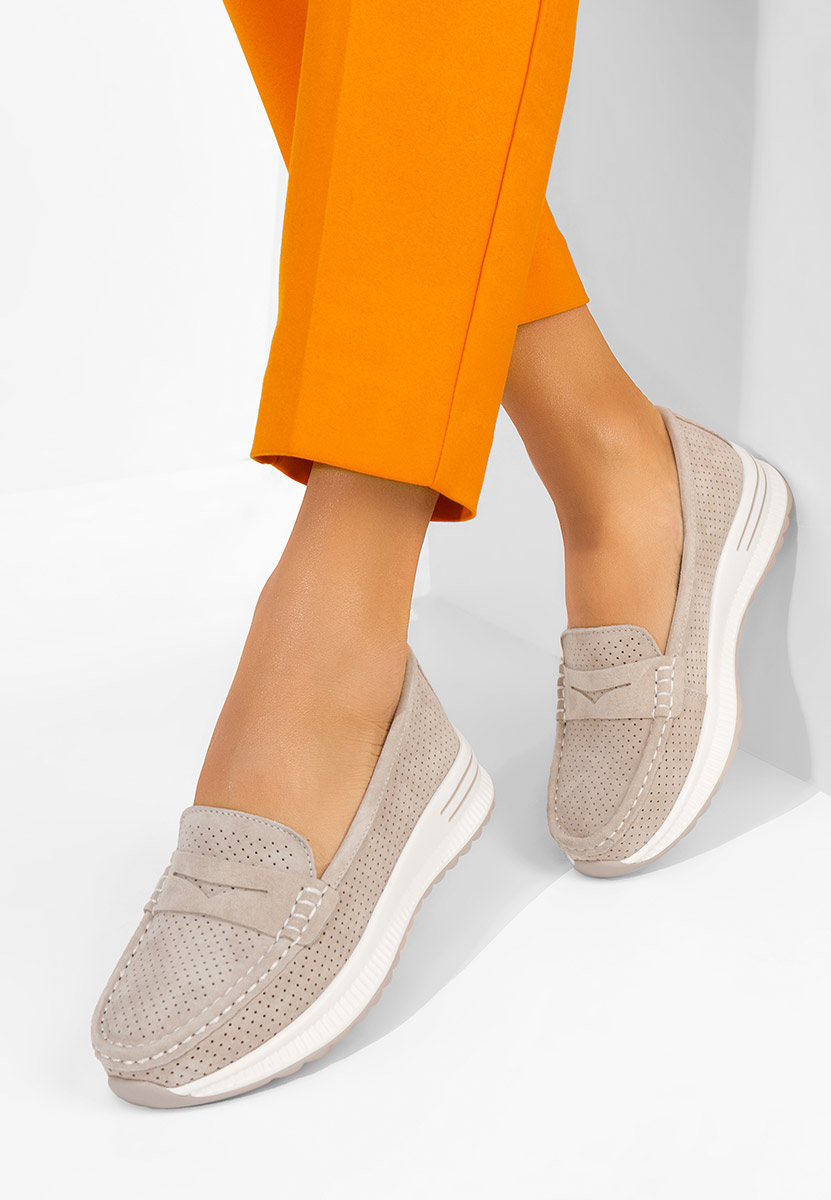 Mocassini donna pelle Seliona beige