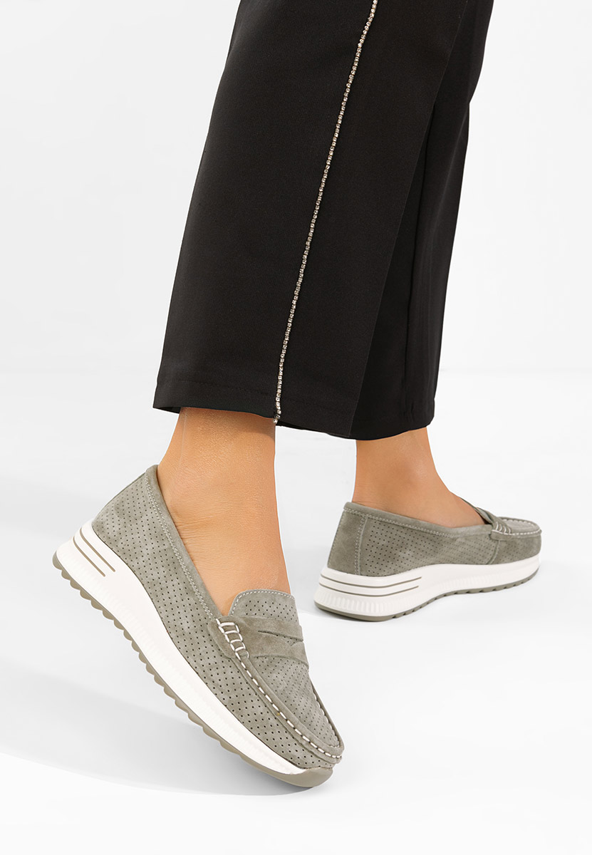 Mocassini donna pelle Seliona verdi