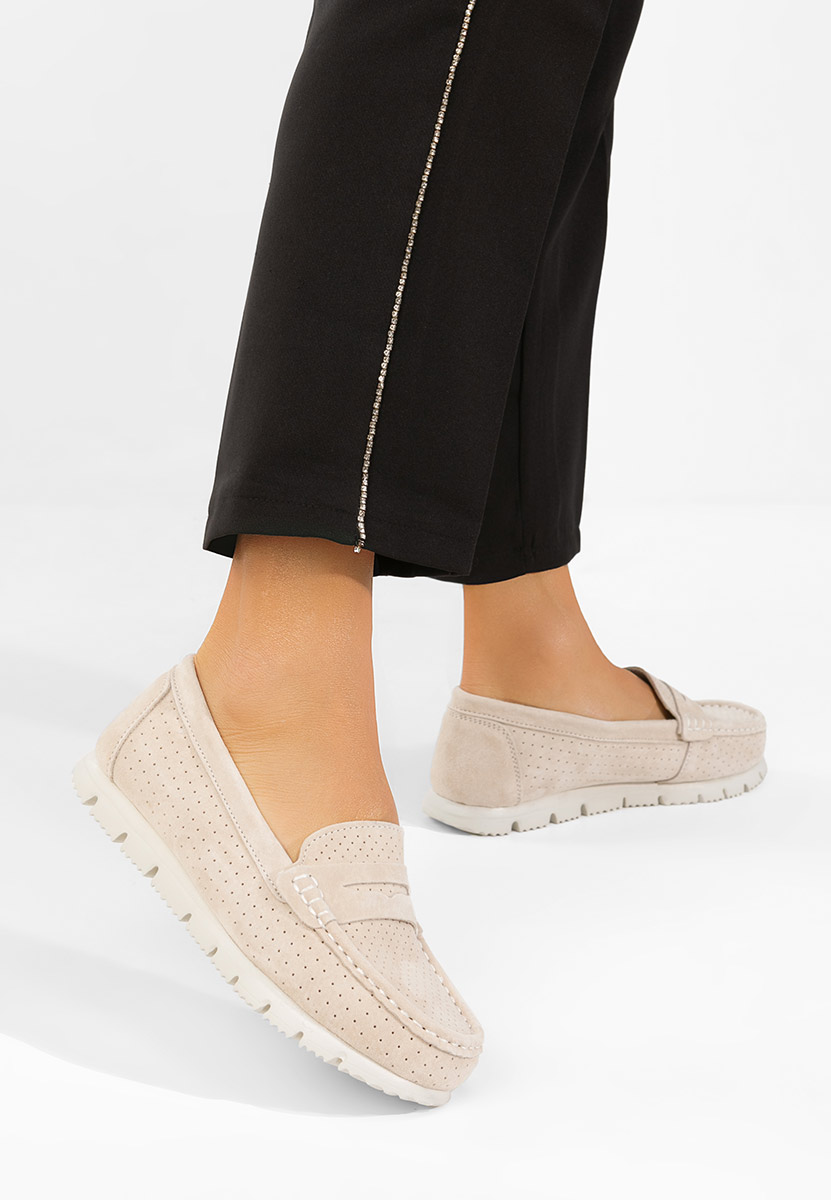 Mocassini donna pelle Valerimia beige