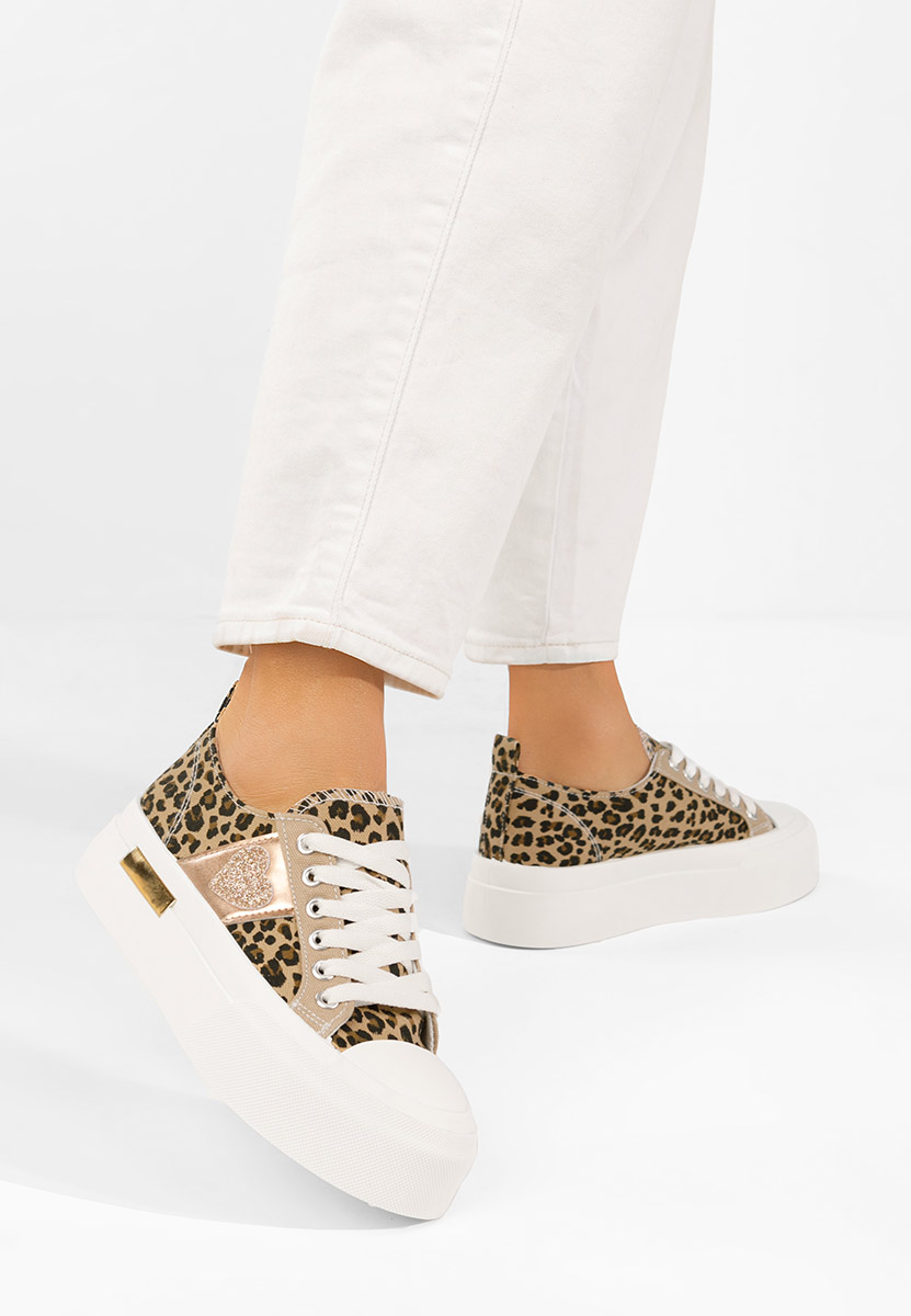 Sneakers con plateau Anasty leopardi