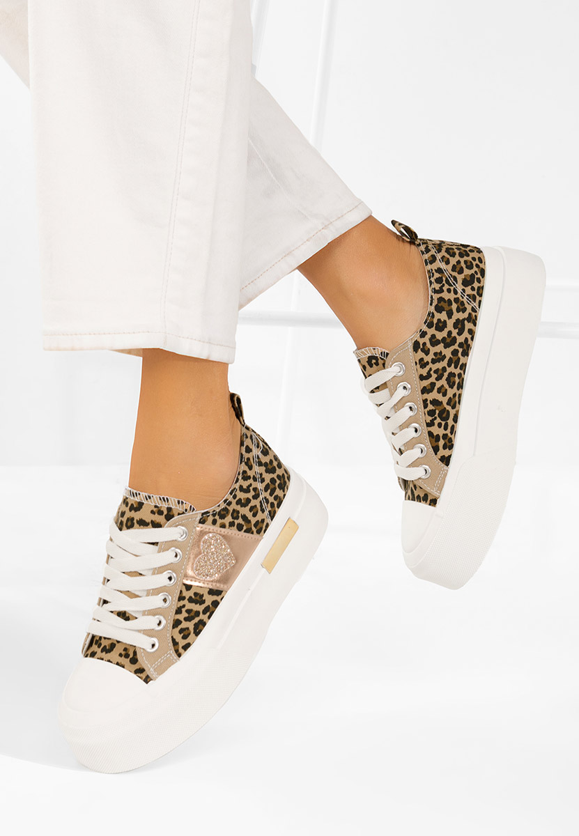 Sneakers con plateau Anasty leopardi
