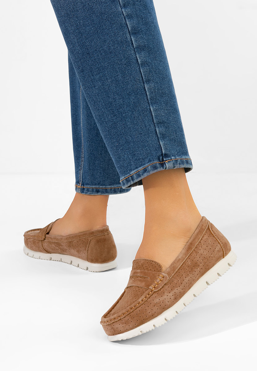 Mocassini donna pelle Valerimia marrone