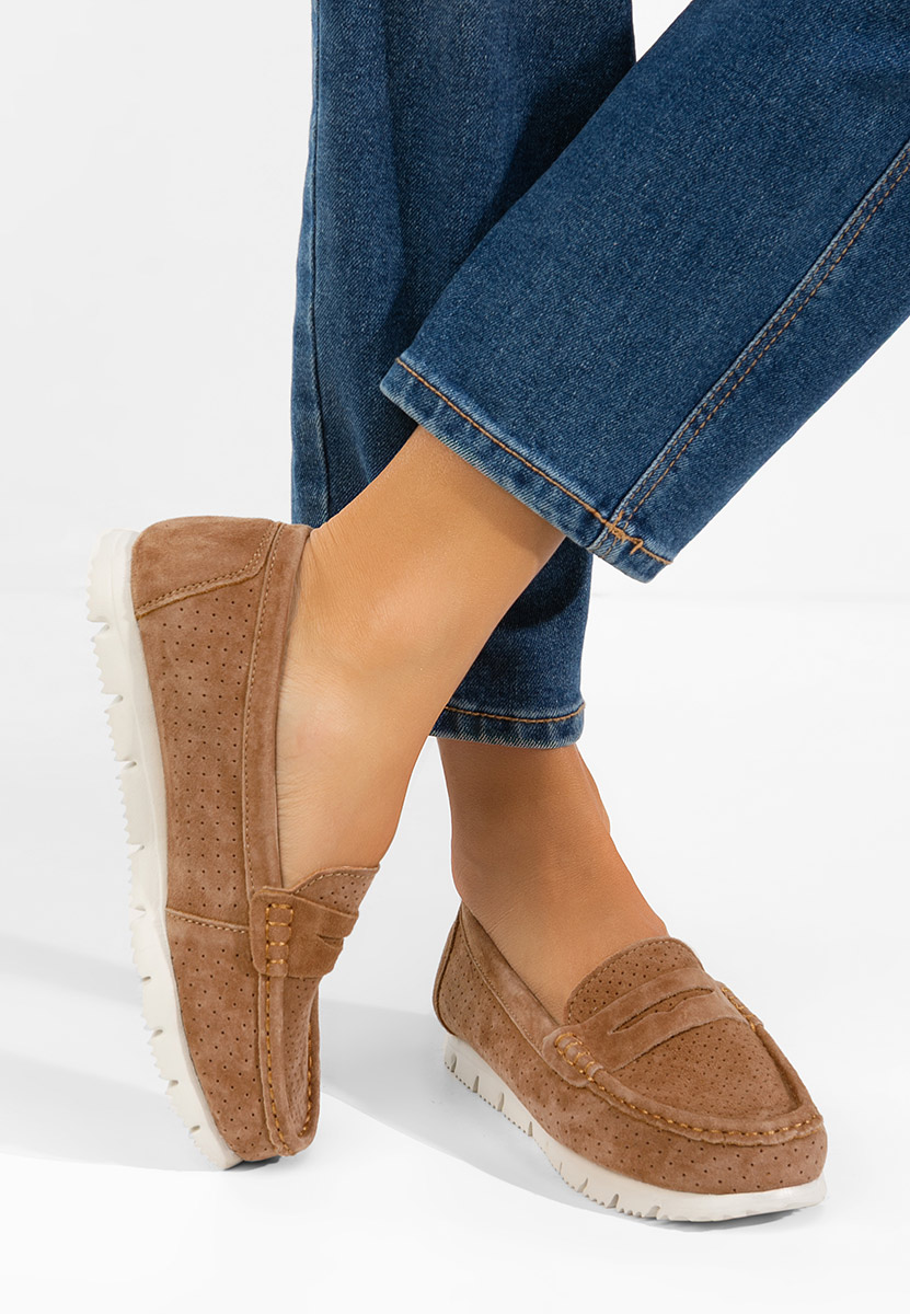 Mocassini donna pelle Valerimia marrone