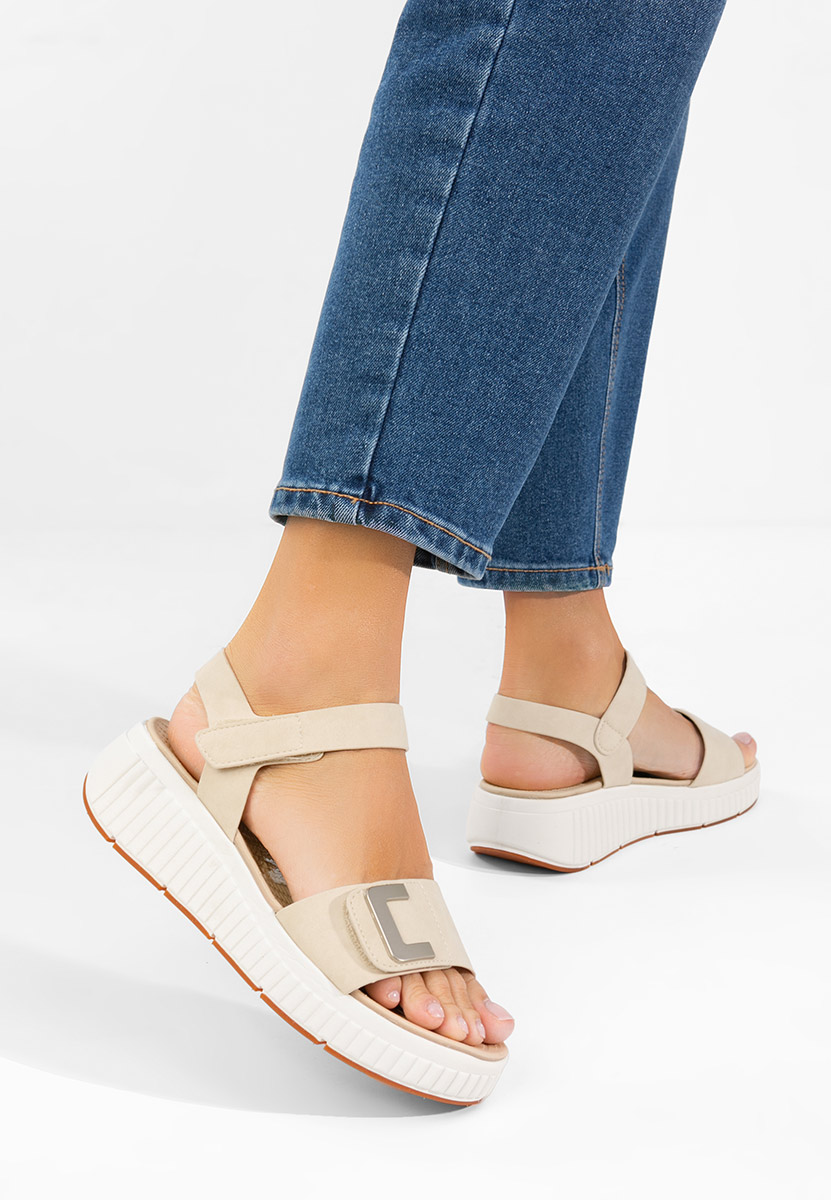 Sandali platform Cistela beige