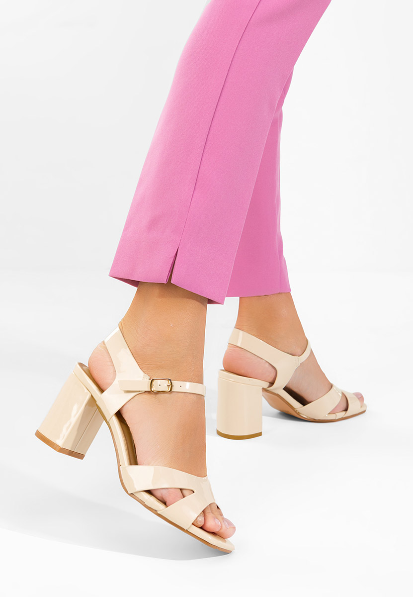 Sandali con tacco largo Iustima beige