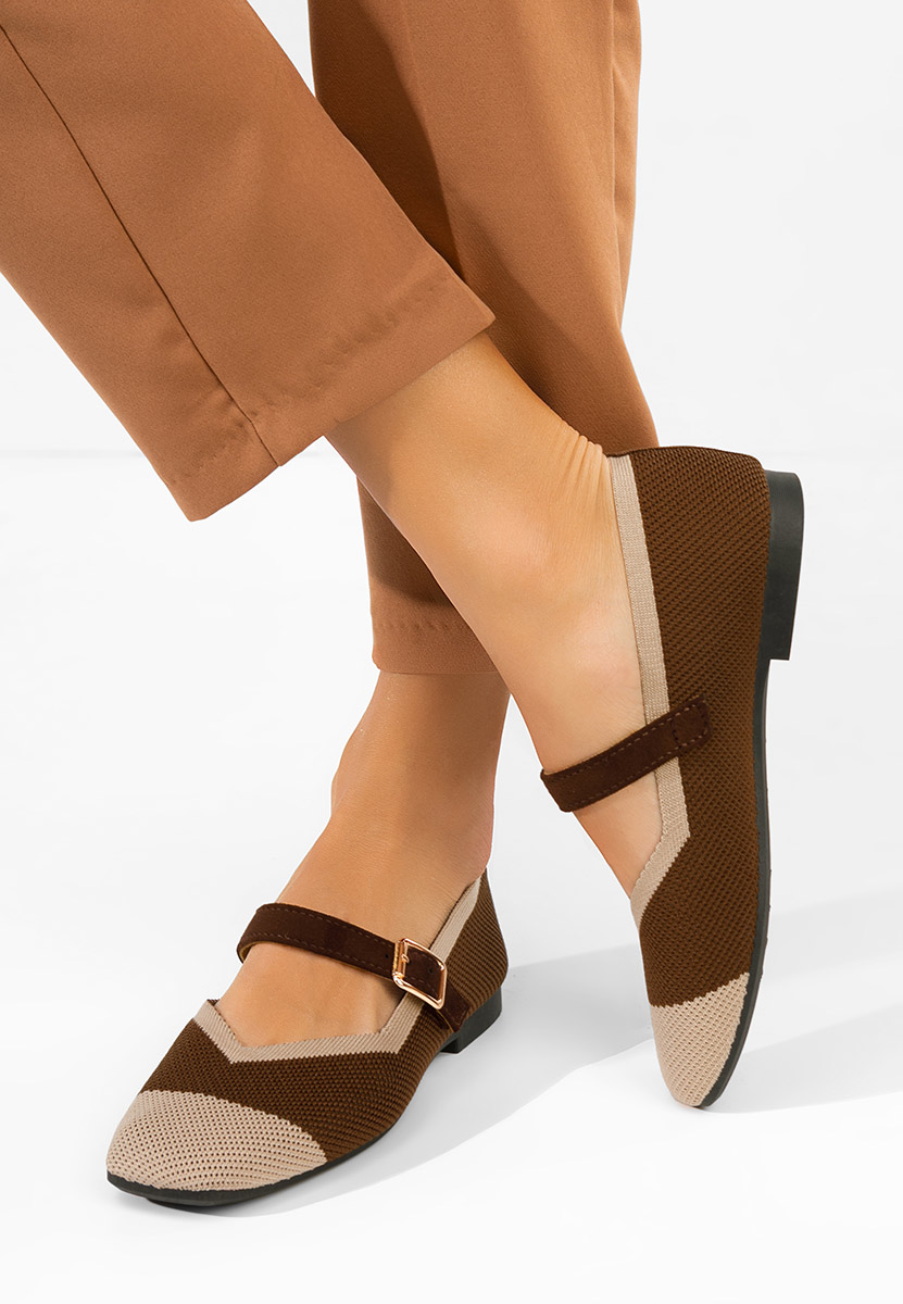 Ballerine con cinturino Casanda marrone