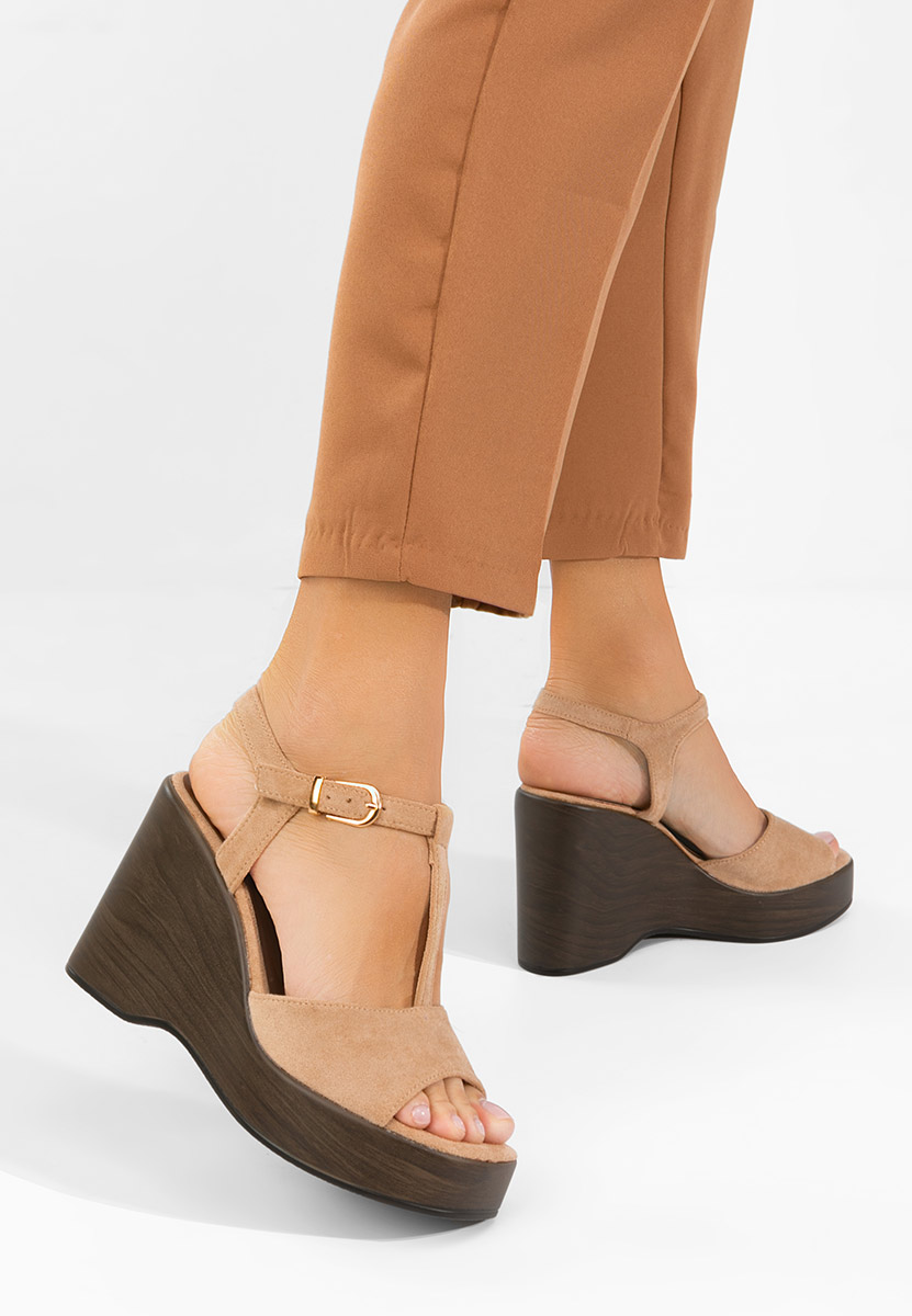 Sandali platform Samiray V2 beige