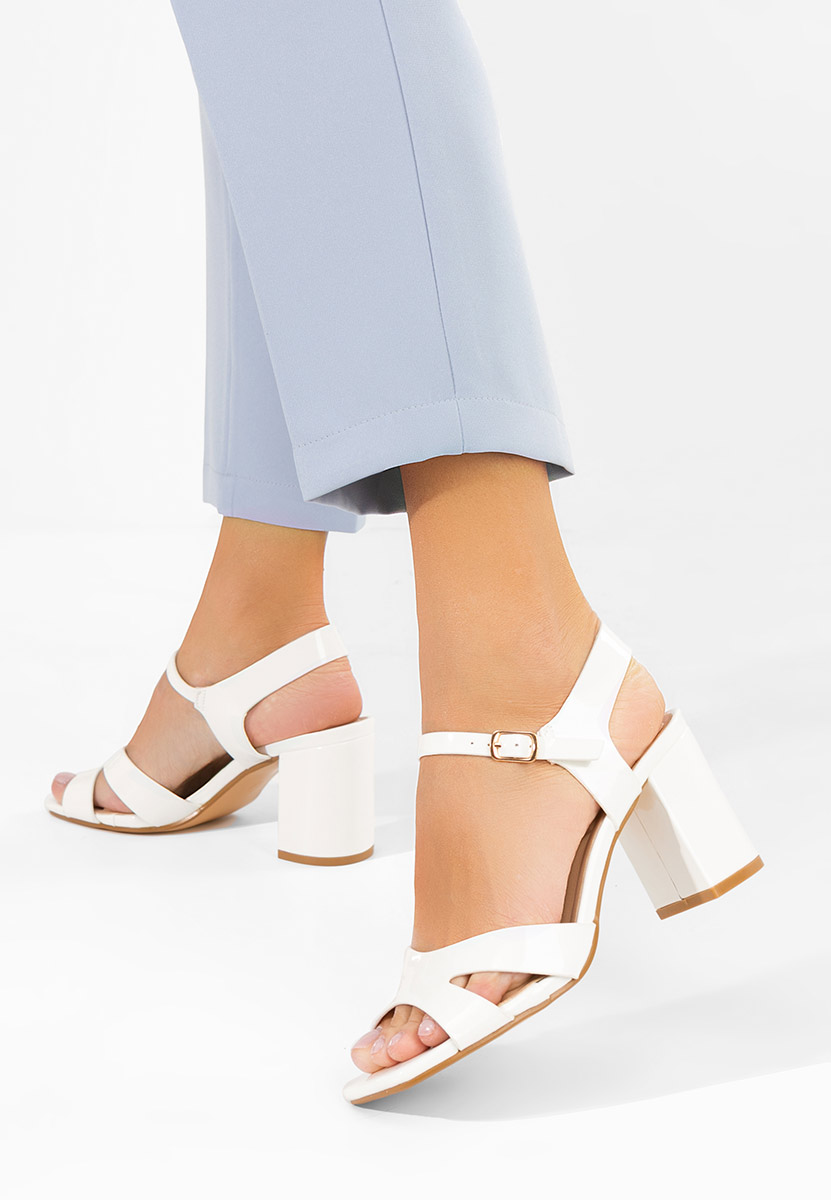 Sandali con tacco largo Iustima bianchi