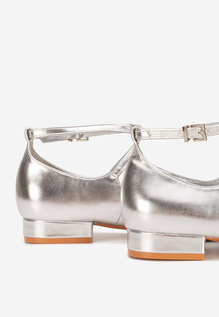 Décolleté tacco basso Hurania argento