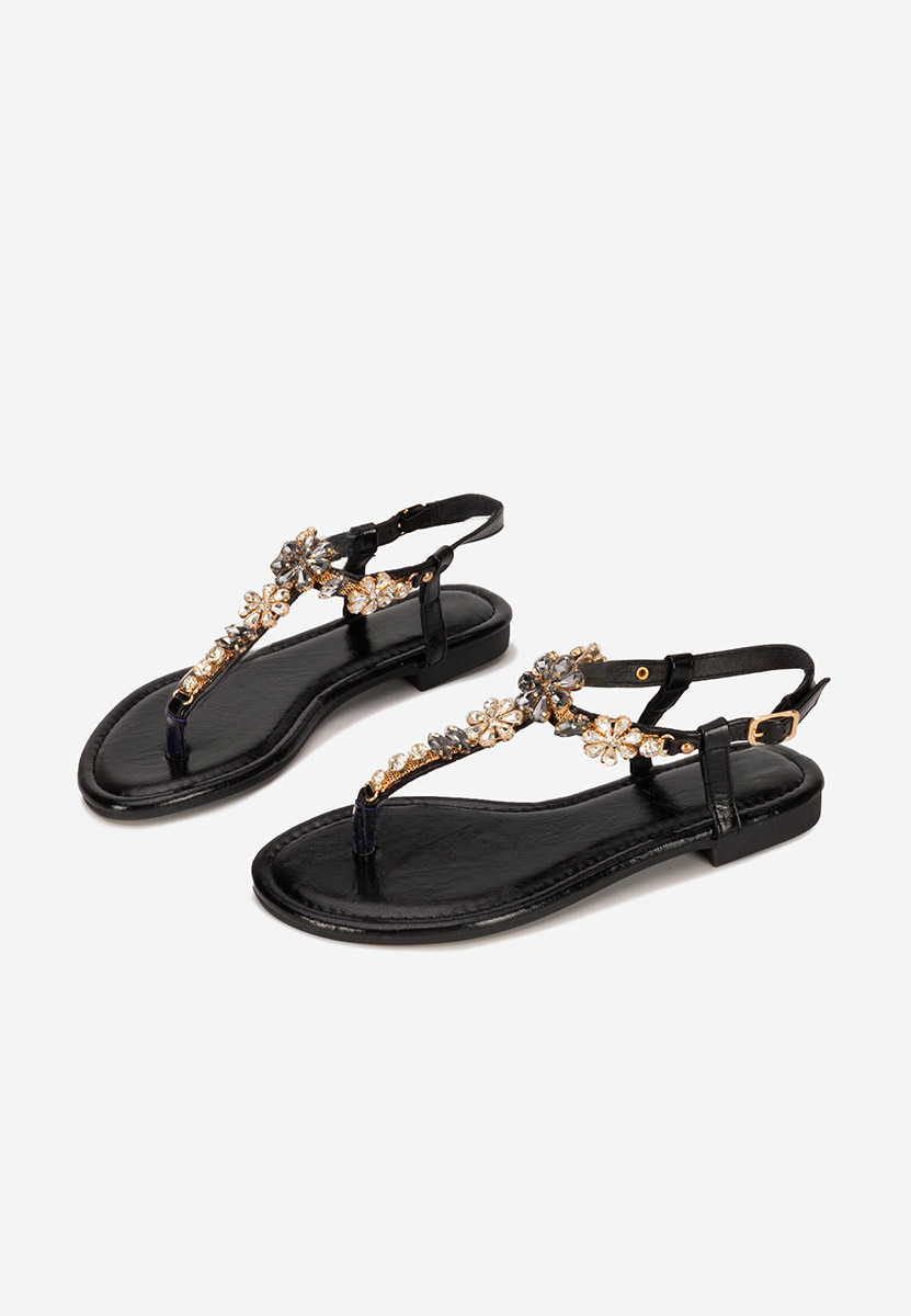 Sandali gioiello bassi Florya nero