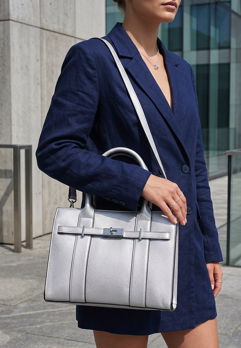 Borsa a mano Yvesa argento