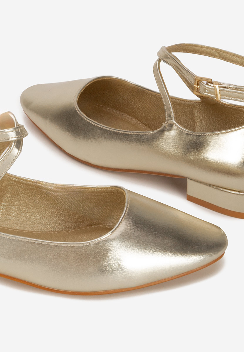 Décolleté tacco basso Hurania oro