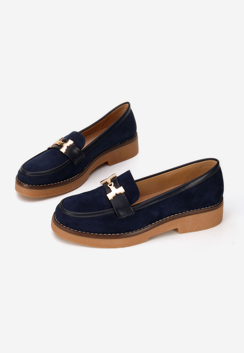 Mocassini donna pelle Hareia blu marine