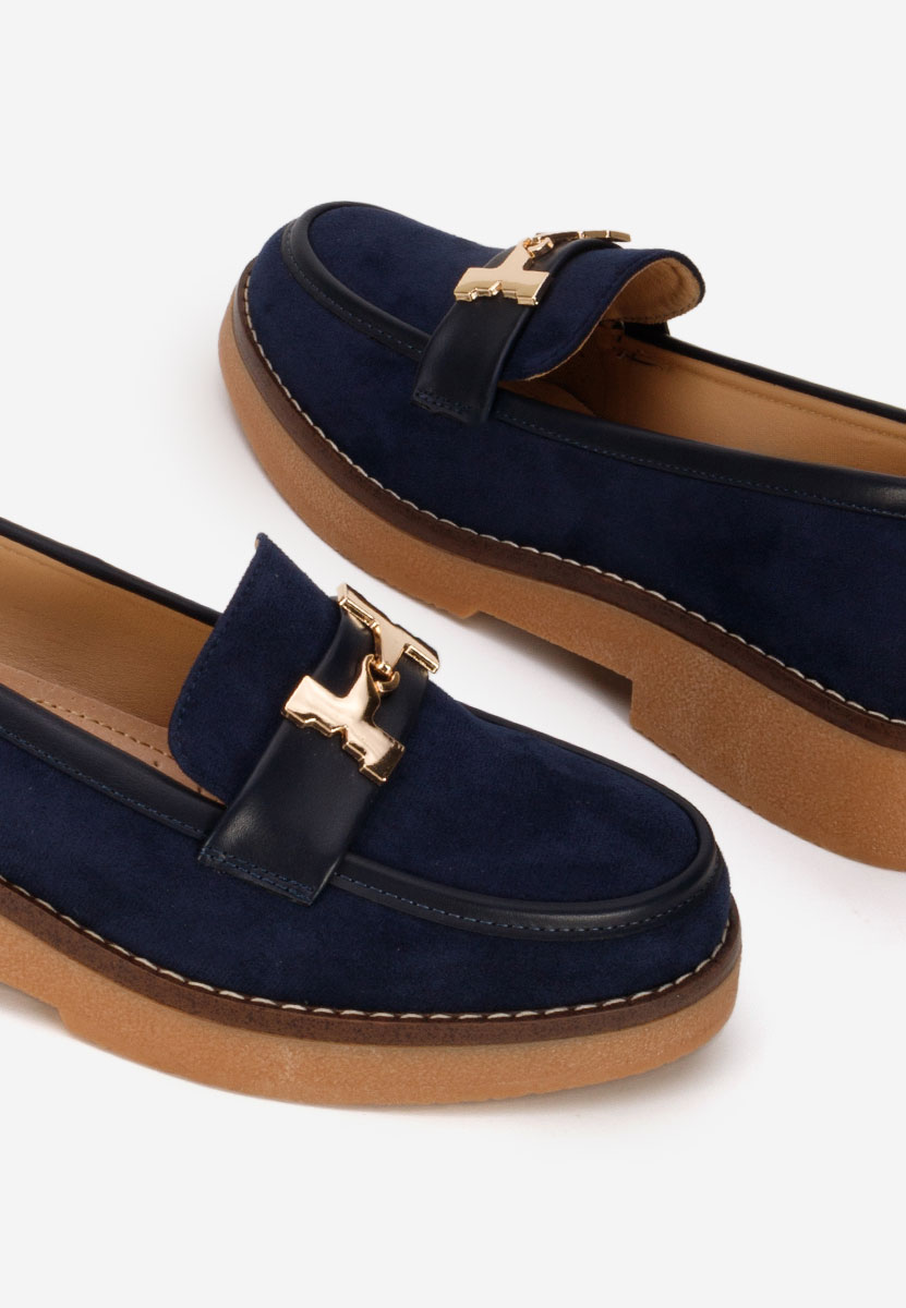 Mocassini donna pelle Hareia blu marine
