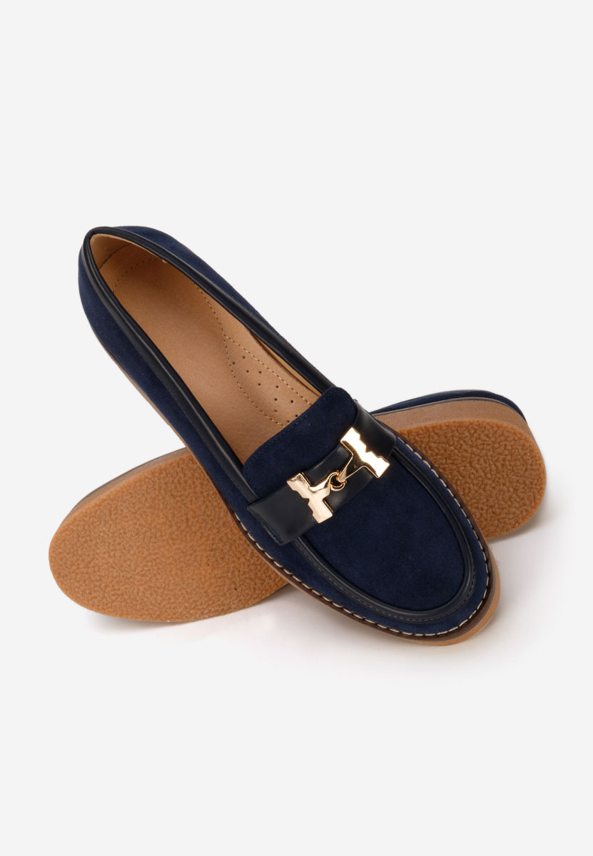 Mocassini donna pelle Hareia blu marine