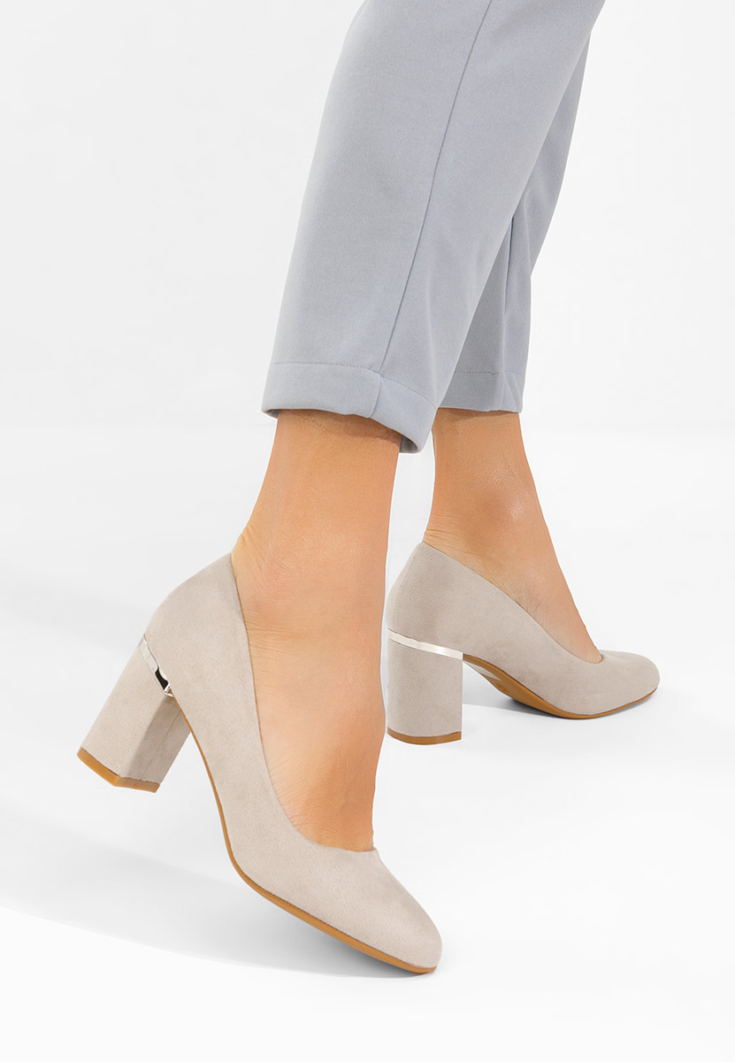 Décolleté tacco largo Izaya grigio