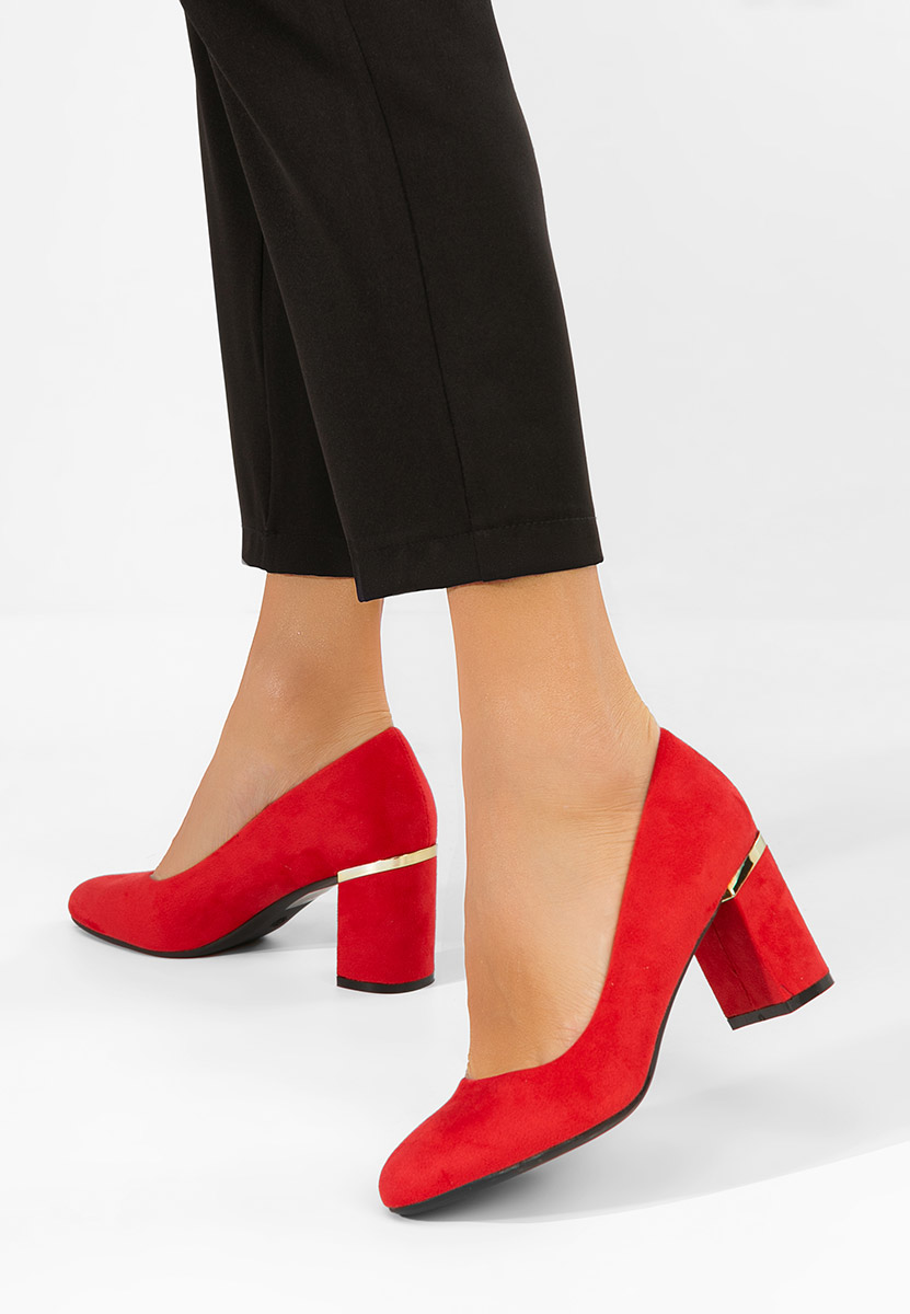 Décolleté tacco largo Izaya rosso