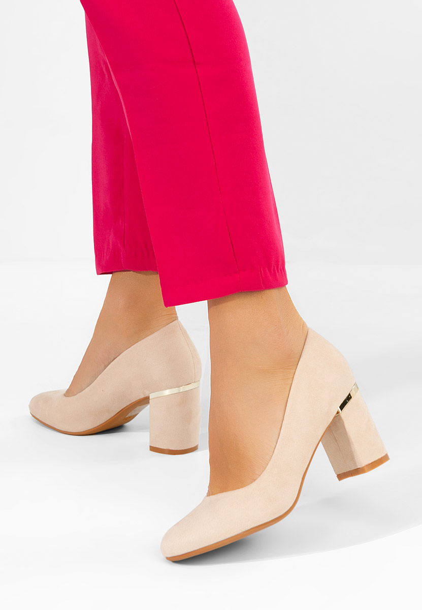 Décolleté tacco largo Izaya beige