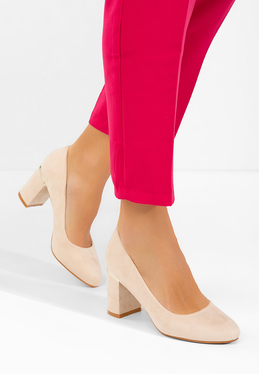 Décolleté tacco largo Izaya beige