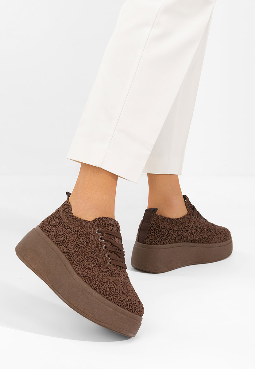 Sneakers con plateau Anneira marrone