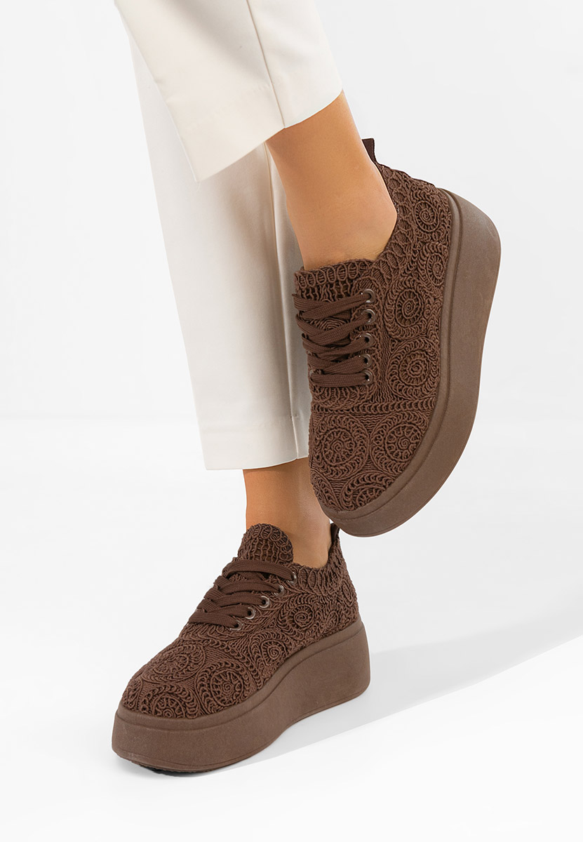 Sneakers con plateau Anneira marrone