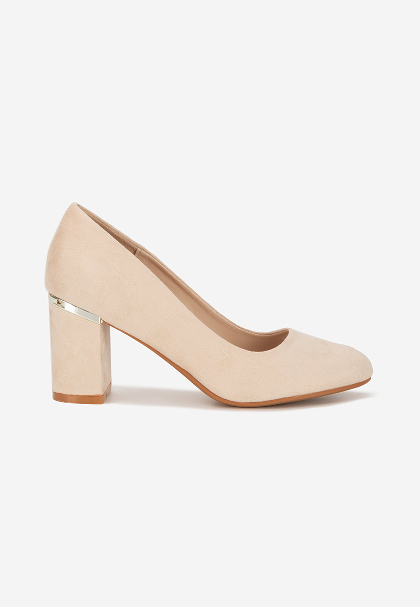 Décolleté tacco largo Izaya beige
