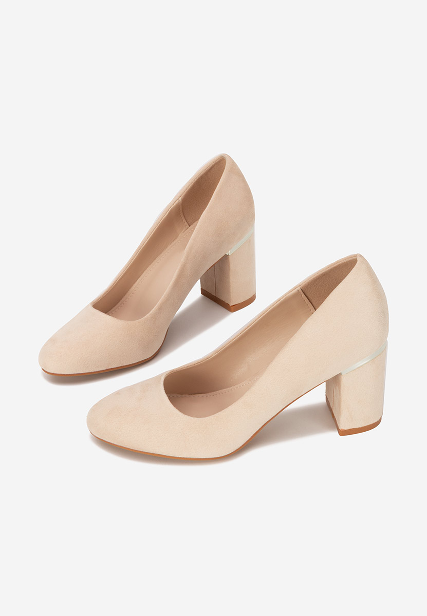 Décolleté tacco largo Izaya beige